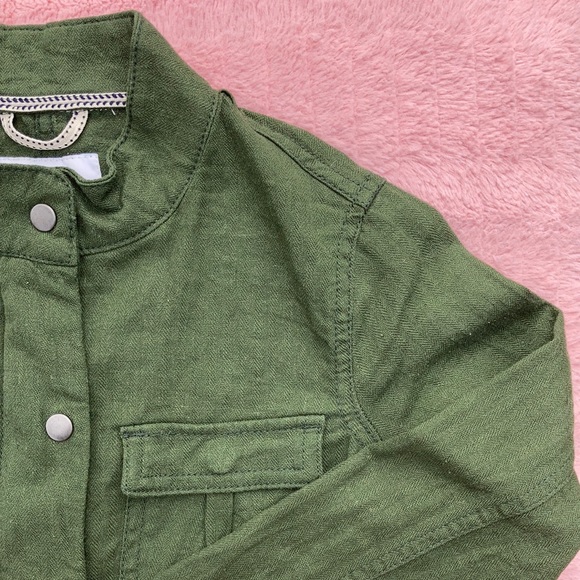 Old Navy, Girls S, Army Green Jacket, Linen Blend - Picture 5 of 13